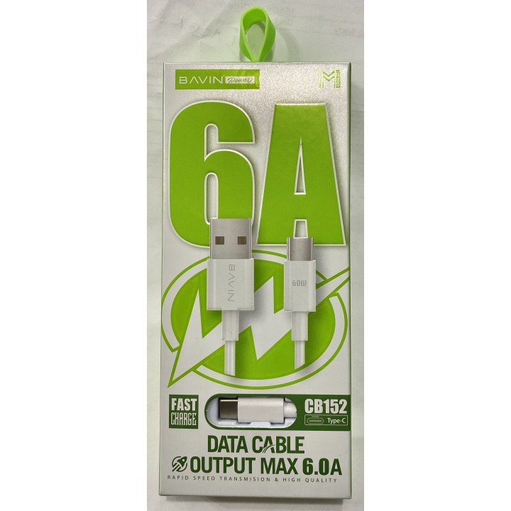 Usb кабель быстрой передачи данных и зарядки телефона BAVIN CB152 Type C 6A