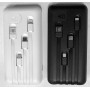 Power bank PROTECH 10000 МАч БЫСТРАЯ ЗАРЯДКА POWERBANK + Кабель Type c/iphone/Micro/ черный и белый