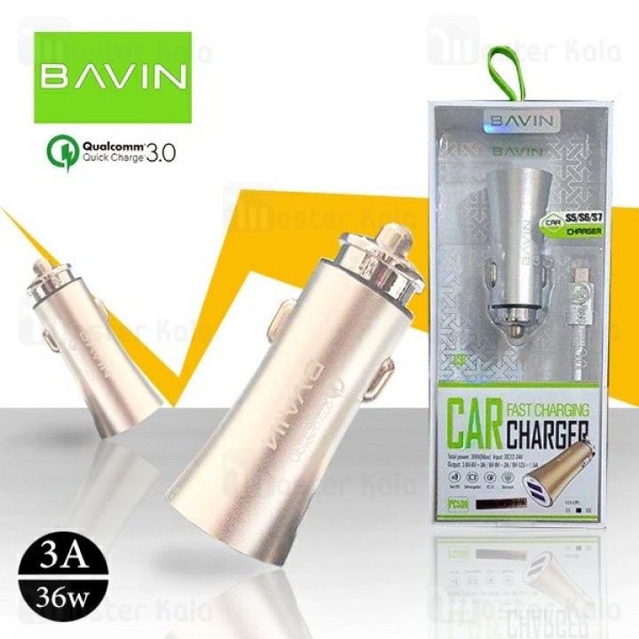 УМНОЕ АВТОМОБИЛЬНОЕ ЗАРЯДНОЕ УСТРОЙСТВО BAVIN PC539 Dual usb charger. 36w max - Input DC12-24V - Output 3.6V-6V= 3A / 6V-9V= 2A / 9V-13V= 1.5A, БЫСТРАЯ ЗАРЯДКА 