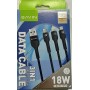 USB кабель быстрой зарядки и передачи данных для телефона BAVIN CB236, 3 в 1, 18W MICRO/LIGHTNING/TYPE-C 1метр