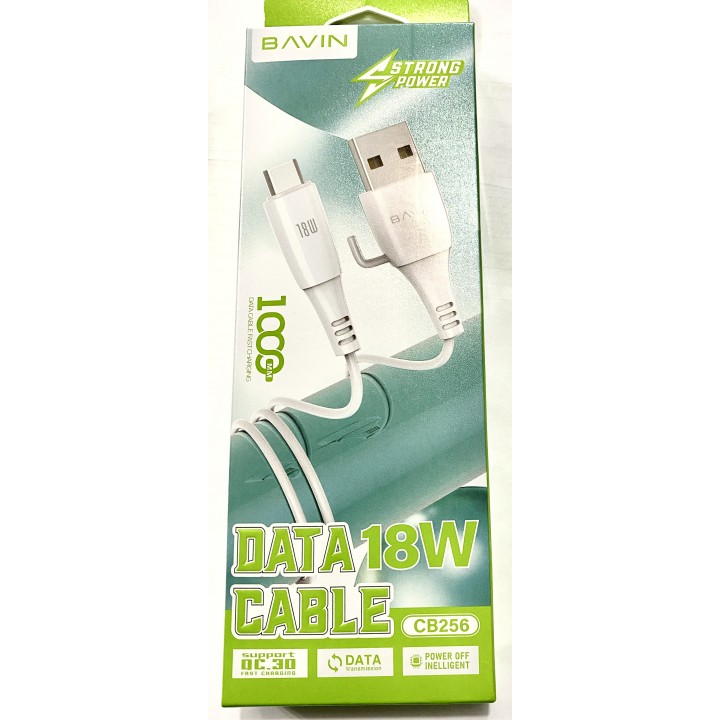 USB Кабель для передачи данных и быстрой зарядки мобильного телефона BAVIN CB256 Type C 1 метр