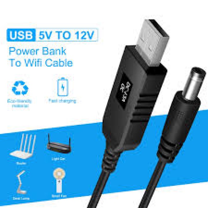 Кабель питания USB 5V - DC 12V для роутеров