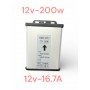 Блок живлення імпульсний 12V16.7A ND 200W металевий вологозахищений