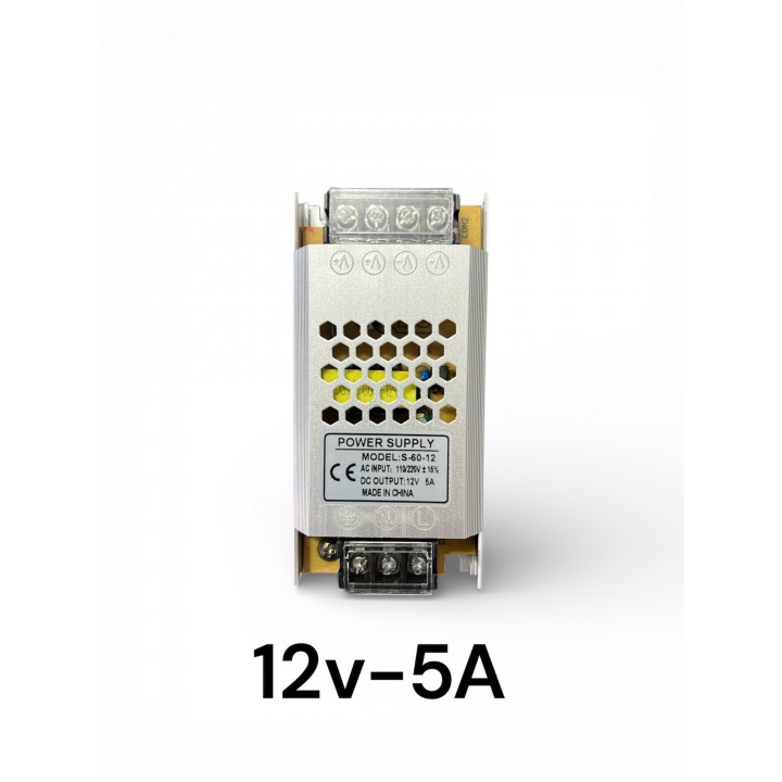Блок питания ND LED 12v5a импульсный,металлический 60w
