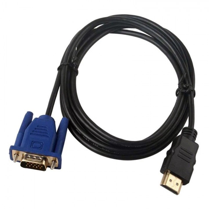 Відеоадаптерний кабель HDMI чоловічий - VGA D-SUB чоловічий для ПК, телевізора, комп'ютера, монітора, 1.8м