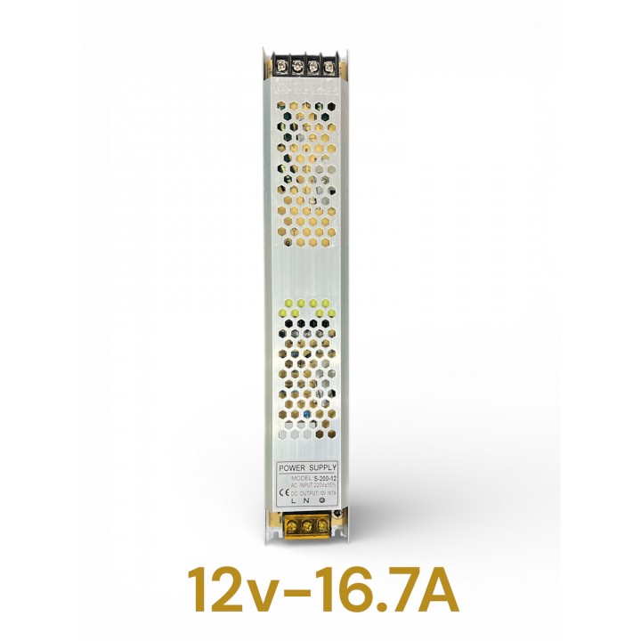 Блок живлення ND LED 12v16.7a імпульсний, металічний 200w