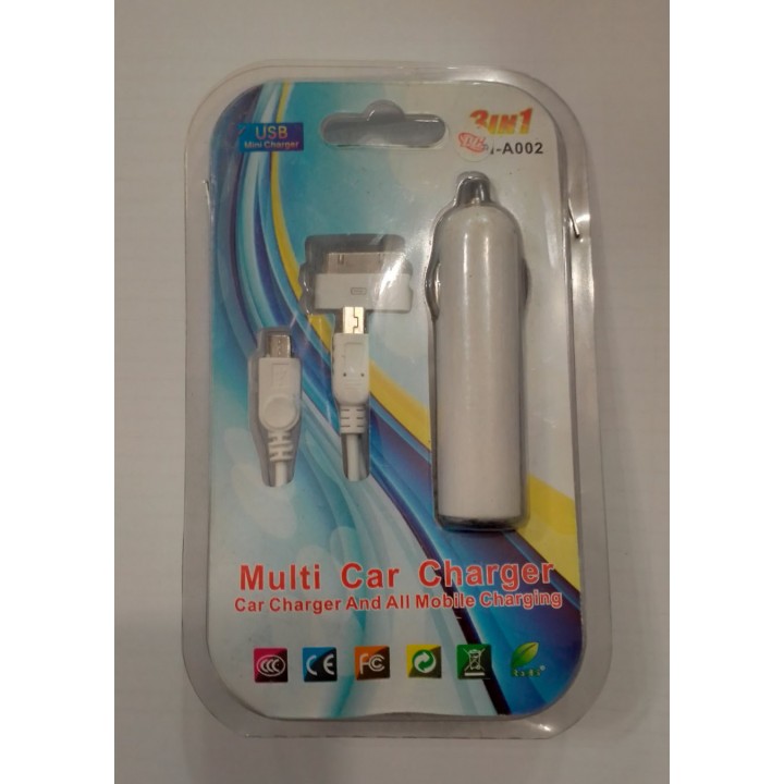 АЗУ SUN-A002 3 in 1 - micro usb/mini usb/iphone 4