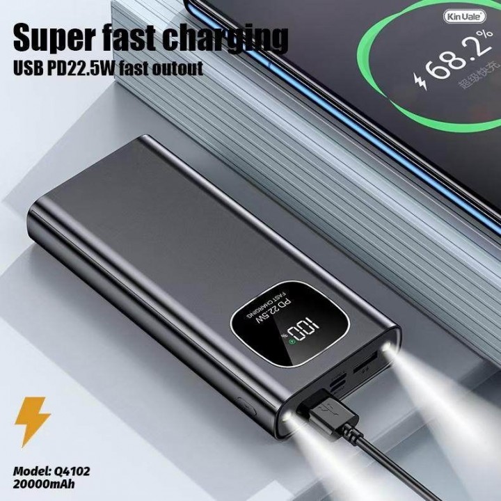 Power bank Повербанк Kin Vale Q4102 литий полимерный 20000Mah 22.5W PD
