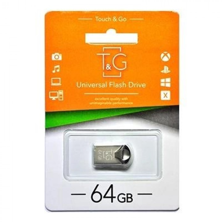USB Flash Drive 2.0 T&G 64gb Metal 106 Цвет Стальной