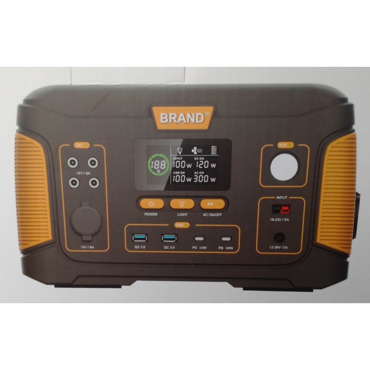 Портативная резервная электростанция Brand D300 300w 307,84 Вт*ч (электростанция для дома)