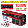 Преобразователь напряжения AC/DC 12v-220v от аккумулятора 500W  Инвертор автомобильный AC/DC 1000W с дисплеем