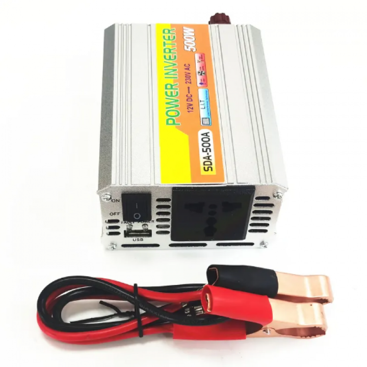 ПРЕОБРАЗОВАТЕЛЬ НАПРЯЖЕНИЯ AC/DC 500W ОТ АККУМУЛЯТОРА 12v-220v   (Инвертор автомобильный AC/DC  500W)