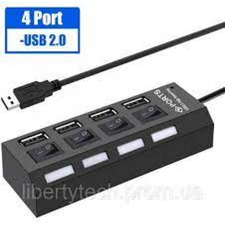 USB Хаб 2.0 4 порта с выключателями