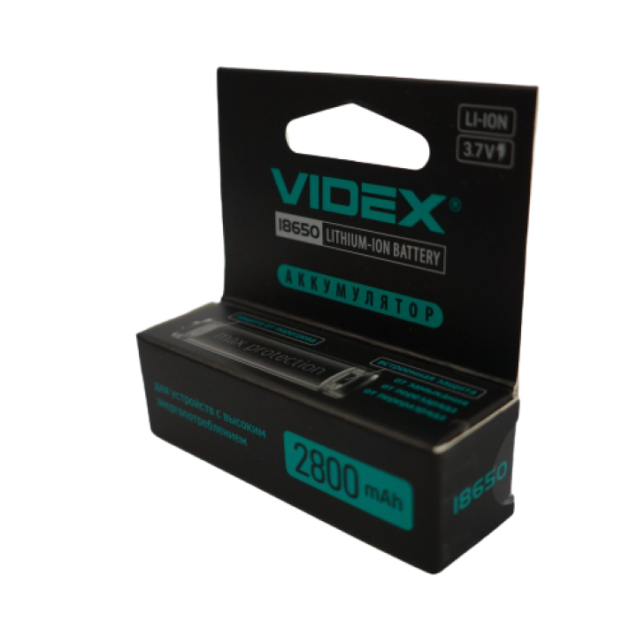 Акумулятор VidexLi-ion 18650-R 2800 mAh c захистом