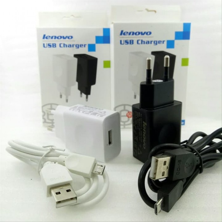 Оригинальная зарядка Lenovo - блок питания и кабель USB micro
