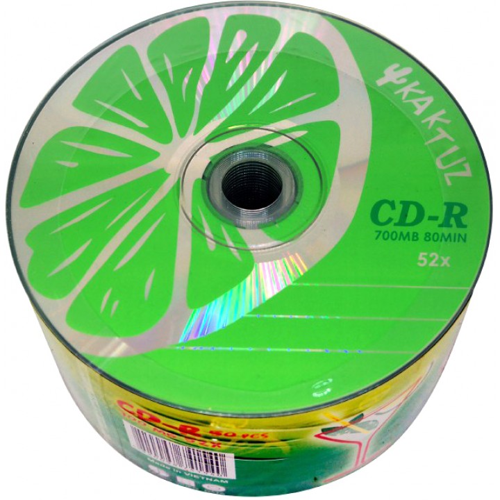 Диски CD-R KAKTUZ lime 700mb 52*bulk (50шт. упаковка)