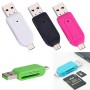 OTG переходник 2 в 1 V8 micro USB, картридер