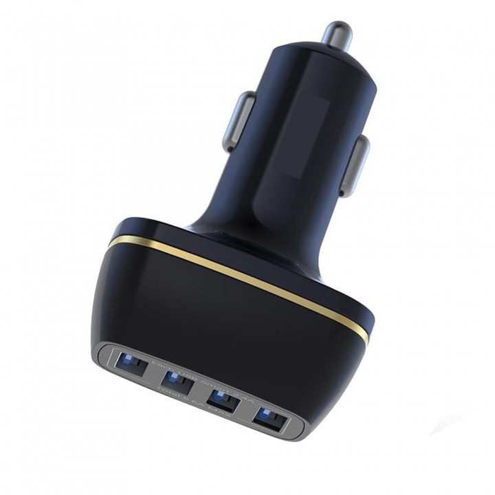 АЗУ  Soloffer C210 + кабель  usb micro (v8) 4-Port USB Car Charger with Quick Charge 3.0 (4X Faster)  