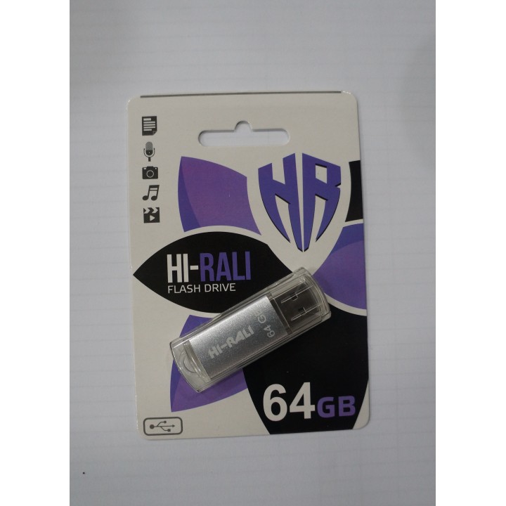 USB флешка Hi-Rali 64GB Rocket series silver 