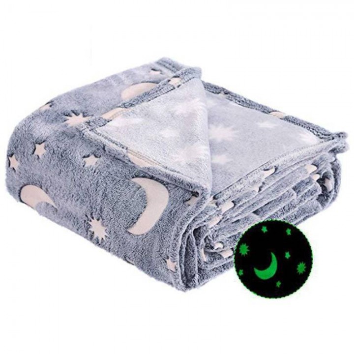 Плед-покривало Magic Blanket, що світиться в темряві (150х100см, мікрофібра, зірки) (без коробки)