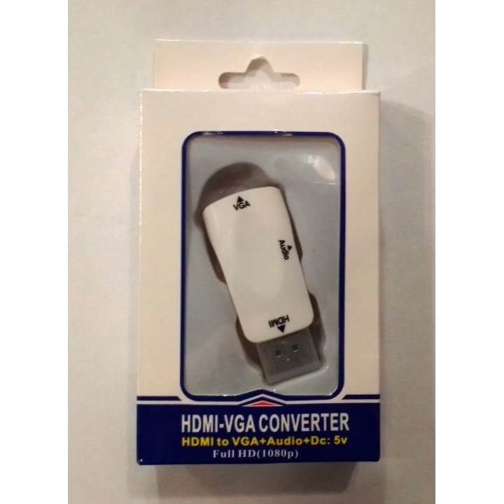 Конвертер-адаптер HDMI (папа) на VGA(мама), White
