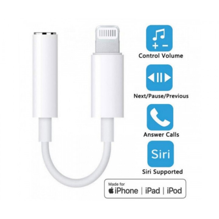 Перехідник адаптер i1 Lightning на 3.5мм AUX для серії навушників Iphone