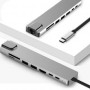 Конвертер-Концентратор HUB 8 In 1 USB Type C Adapter with 4K HDMI Port Ethernet RJ45 (8 ports) 