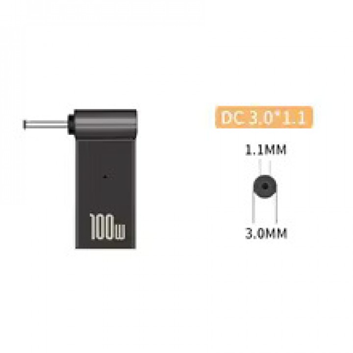 Перехідник живлення PD 100W до ноутбука Type-C на DC 3.0×1.1mm