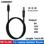Кабель живлення DC-C USB PD 9V 12V 15V 20V 5.5x2.1mm 2.5 для бездротового маршрутизатора, ноутбука, світлодіодної стрічки, динаміка, камери відеоспостереження
