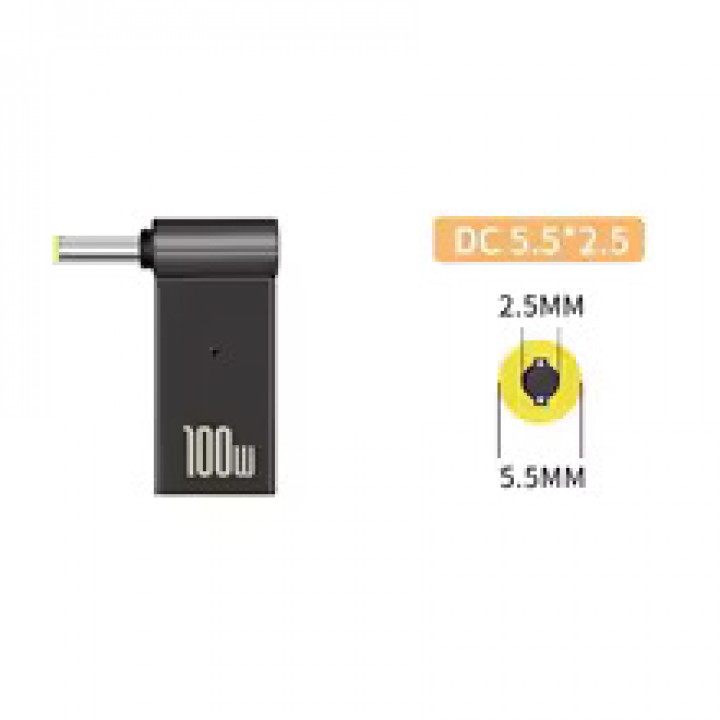 Перехідник живлення PD 100W до ноутбука Type-C на DC 5.5×2.5mm
