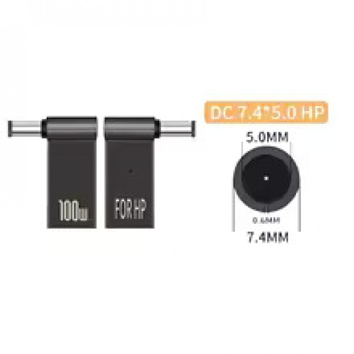 Переходник питания PD 100W к ноутбуку Type-C на DC 7.4×5.0 HP