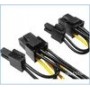 Кабель живлення 8 pin на 2 x 8pin (2+6pin), Адаптер - перехідник живлення для відеокарт c 8 pin (БП) на 2 x 6pin 8pin GPU, Роз'єм Мама Папа PCI-E, PCI Express 8 pi