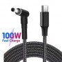 DC Кабель 100w для зарядки ноутбука от повербанка (Тригер PD) type-c to  4.0*1.7.  1.8м 45 Вт, 65 Вт, 90 Вт, 100 Вт