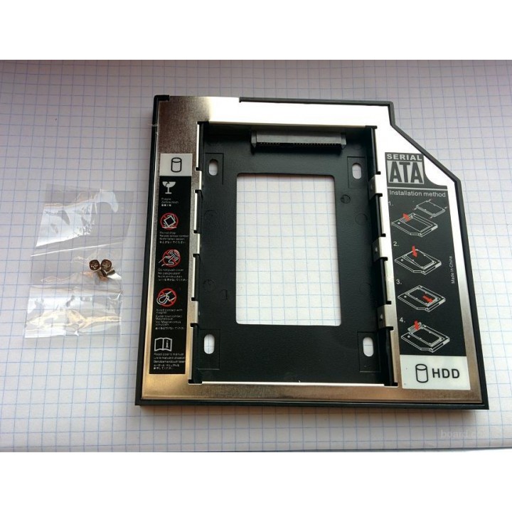 Карман для жесткого диска 2.5" SATA HDD (h=9.5mm, Second HDD Caddy optibay