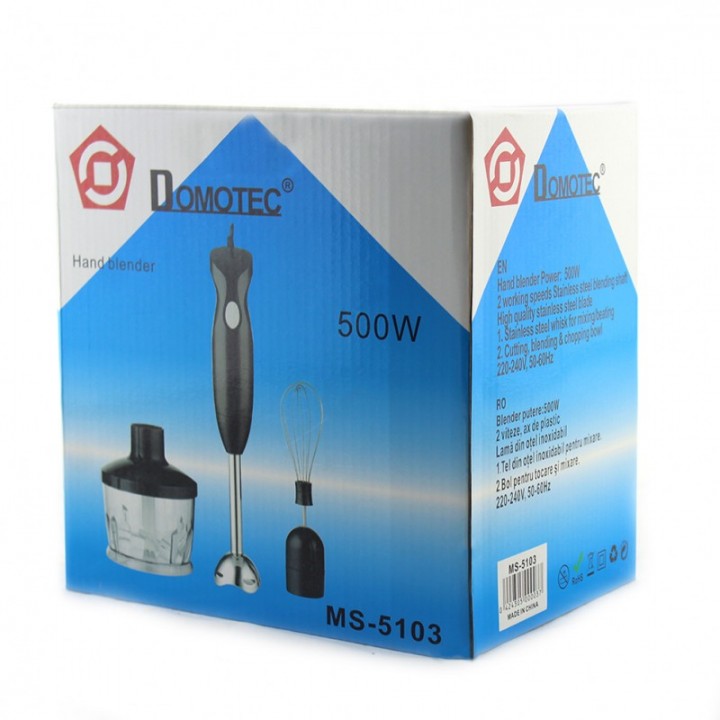 Блендер DOMOTEC MS-5103 3в1 (погружной, 500Вт, нерж.)