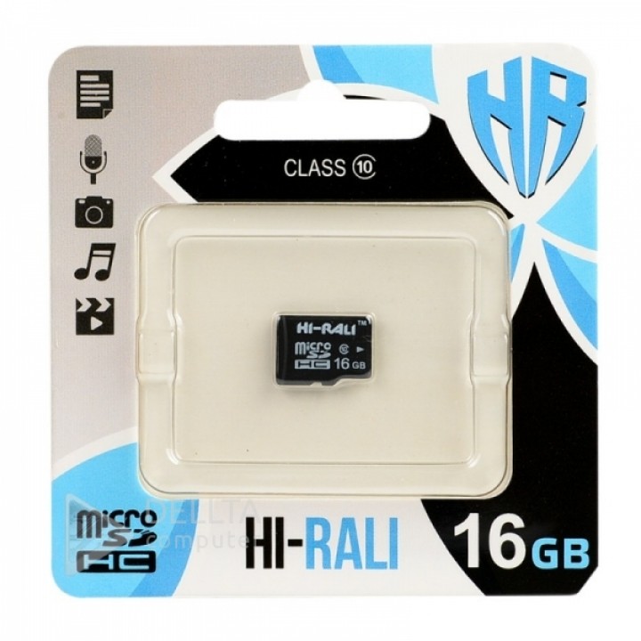 Micro SD карта памяти Hi-Rali 16GB 10класс без адаптера
