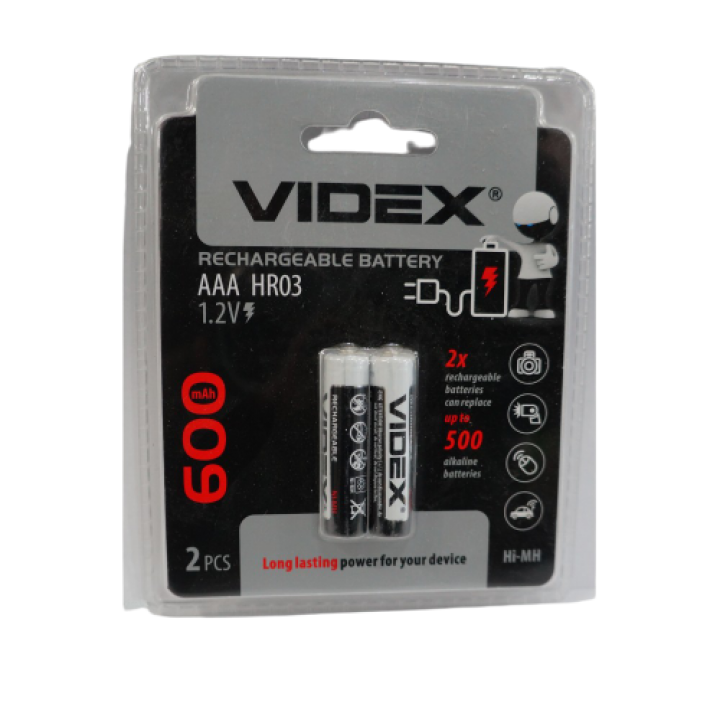 Акумуляторна батарея Videx HR03 / AAA 600mAh (на блістері)