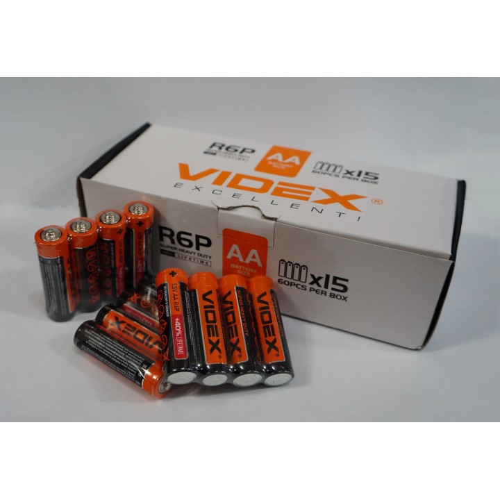 Купить Батарейка Videx SUPER HEAVY DUTY AA R06 солевая оптом 7км | Dellta Computer 