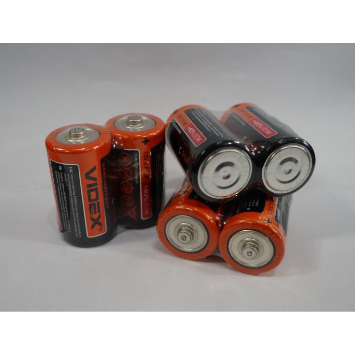 Батарейка Videx R14 1.5V SUPER HEAVY солевая