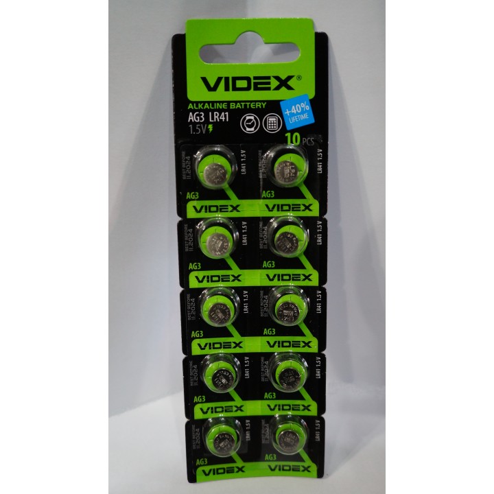 Батарейка Videx AG3/LR41 (блистер)