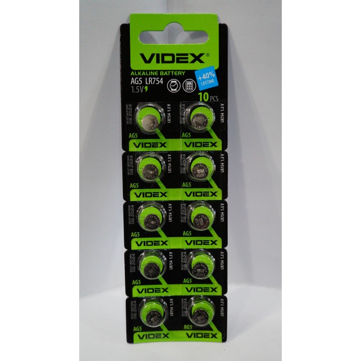 Батарейка Videx AG5/LR754 (блистер)