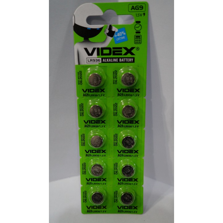 Батарейка Videx AG9/LR936 (блистер 10 штук)