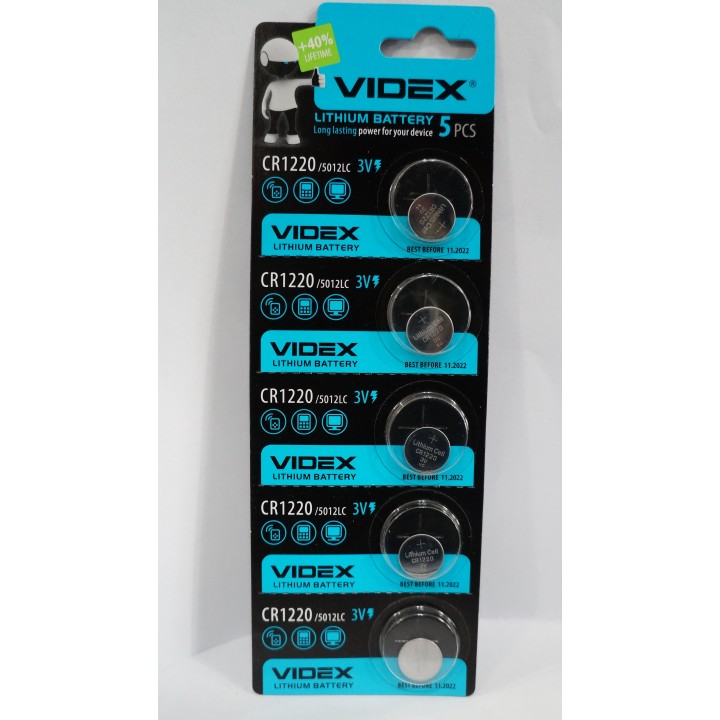 Батарейка Videx CR1220 3V (на блистере)
