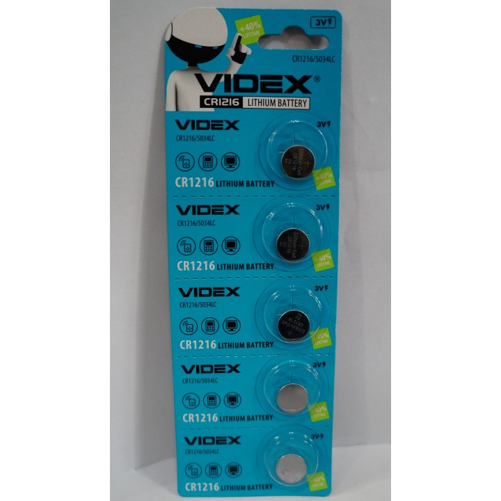 Батарейка Videx CR1216 3V (на блистере)