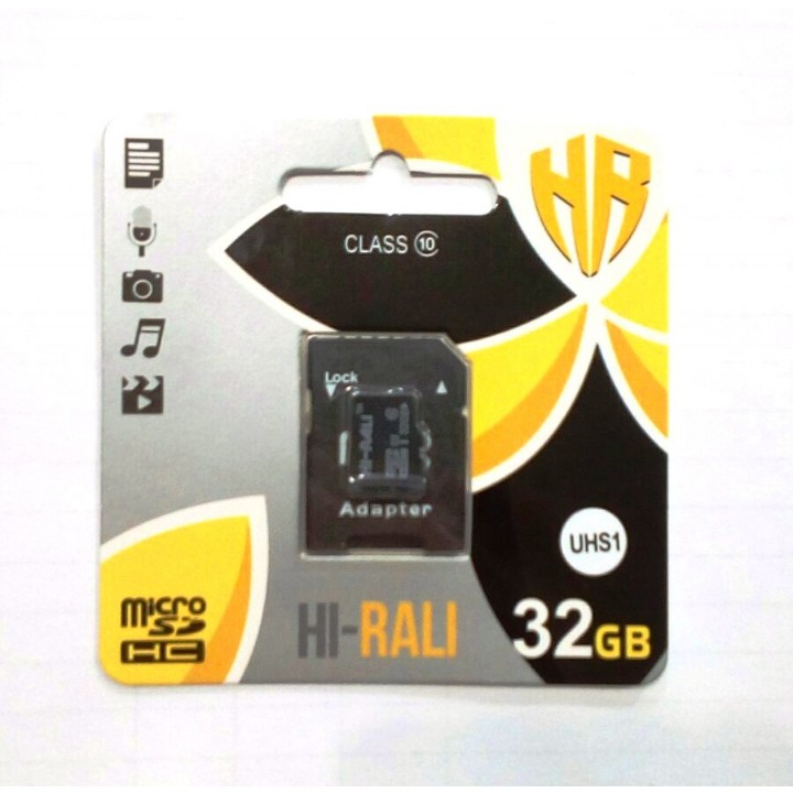 Micro SD карта памяти Hi-Rali 32GB UHS-1 10 класс с адаптером