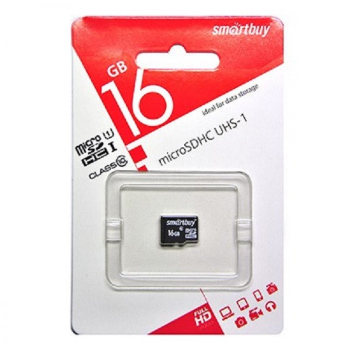 Micro SD карта памяти Smartbuy 16GB UHS-1 10 класс без адаптера