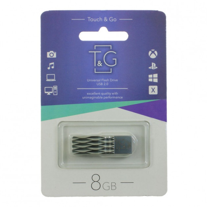 USB флешка T&G 8GB 103 Metal series Black