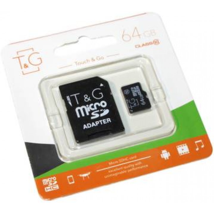 Micro SD карта памяти T&G 64Gb class 10