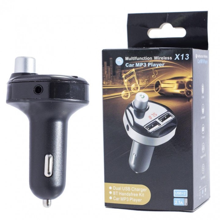 FM модулятор для авто X13 (4 в 1) Bluetooth + USB + microSD с USB адаптером