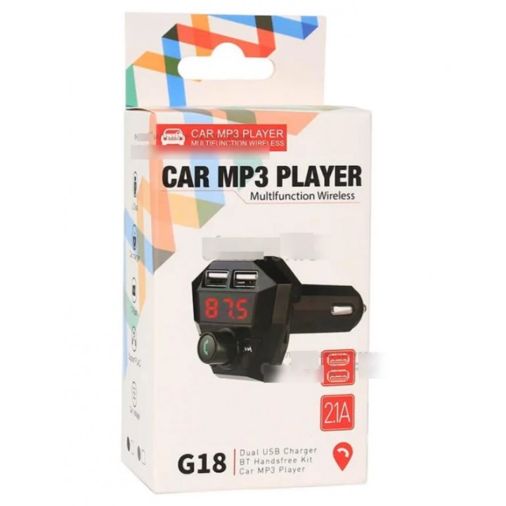 FM модулятор для авто CAR G18 4 в 1 Bluetooth + USB + microSD, трансмиттер USB адаптер
